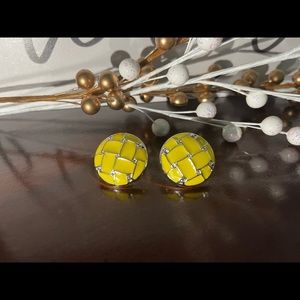Yellow & Silver Round Studs
